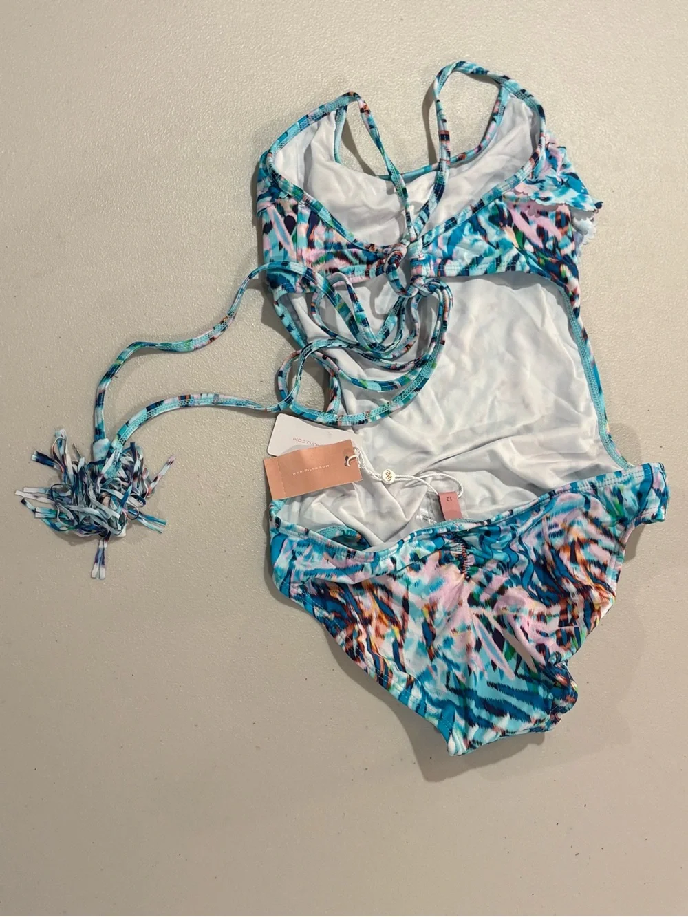 Pilyq Turquoise Multi Zebra-Print Girls' One-Piece Swimsuit